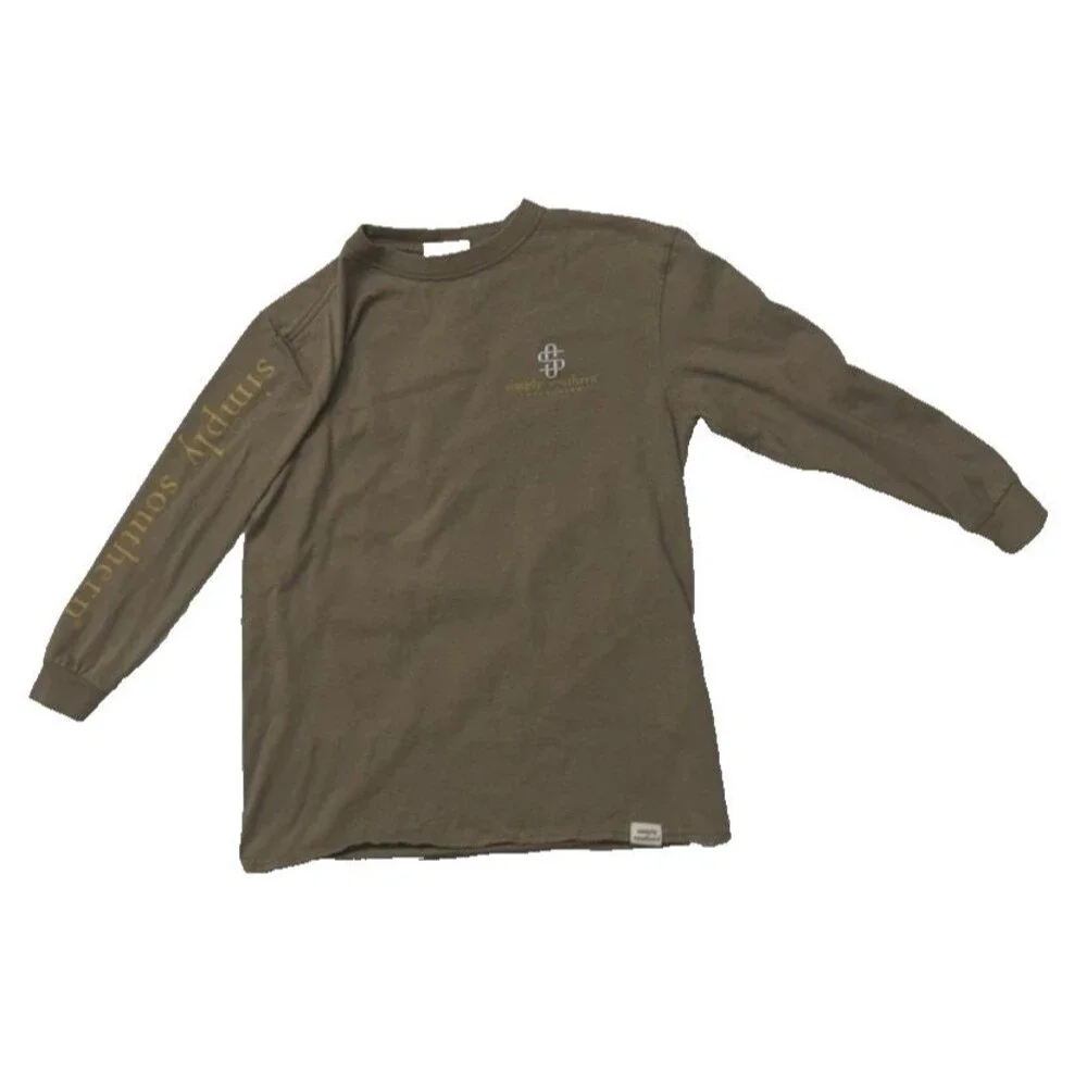 Simply Southern Pumpkins Fall Leaves Football Long Sleeve Brown Youth Small